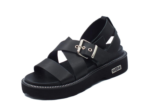 CULT CULT Sandali zeppa bassa Donna CLW344200 Ziggy Leather Black pelle nero Black