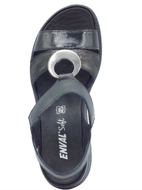 ENVAL Soft ENVAL Soft 5778600 Nappa Nero Sandali Confort per Donna in pelle con elastici Nero