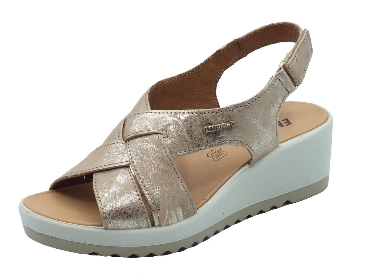 ENVAL Soft ENVAL Soft 5781133 Capra Sabbia Sandali Confort per Donna in pelle zeppa media Sabbia