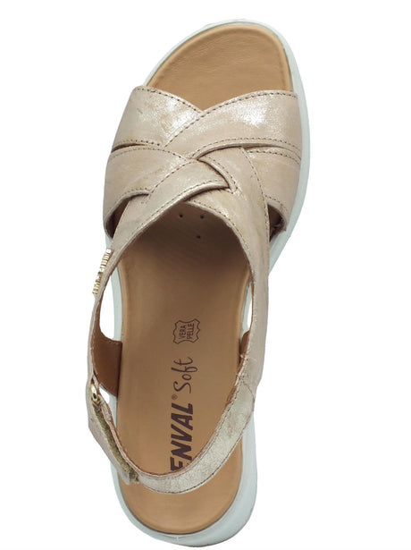 ENVAL Soft ENVAL Soft 5781133 Capra Sabbia Sandali Confort per Donna in pelle zeppa media Sabbia