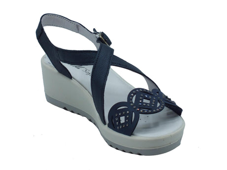 ENVAL Soft ENVAL Soft 5781211 Capra Jeans Sandali Confort per Donna in pelle blu con zeppa alta Jeans