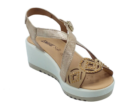 ENVAL Soft ENVAL Soft 5781233 Capra Sabbia Sandali Confort per Donna in pelle con zeppa media Sabbia