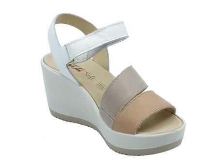 ENVAL Soft ENVAL Soft 5786122 Vitello Castoro Sandali Confort per Donna in pelle con zeppa alta Vitello Castoro