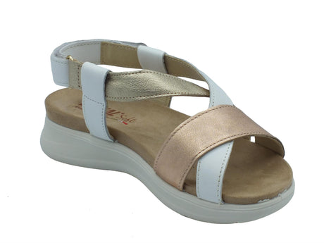 ENVAL Soft ENVAL Soft 5788511 Nappa Bianco Sandali Confort per Donna in pelle con chiusura a strappo Bianco