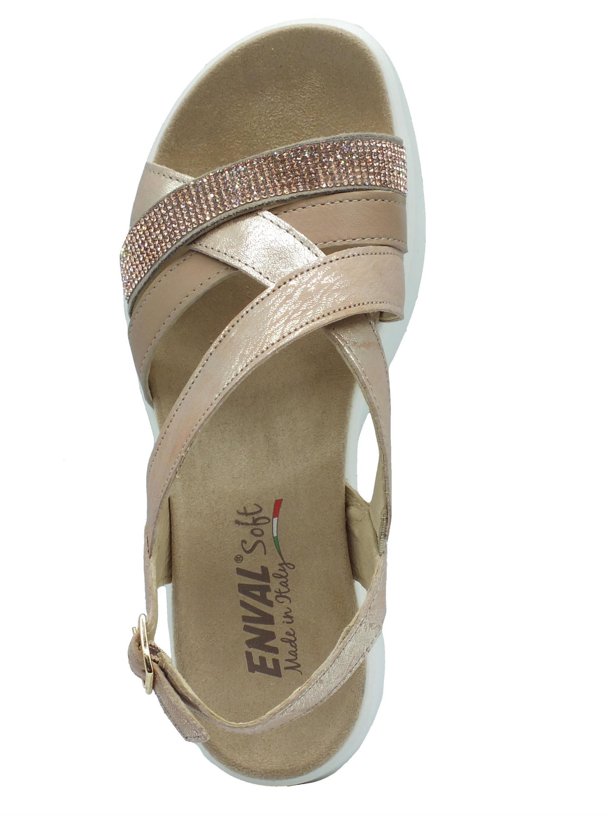 ENVAL Soft ENVAL Soft 5795922 Capra Sabbia Sandali Confort per Donna in pelle con zeppa alta Sabbia