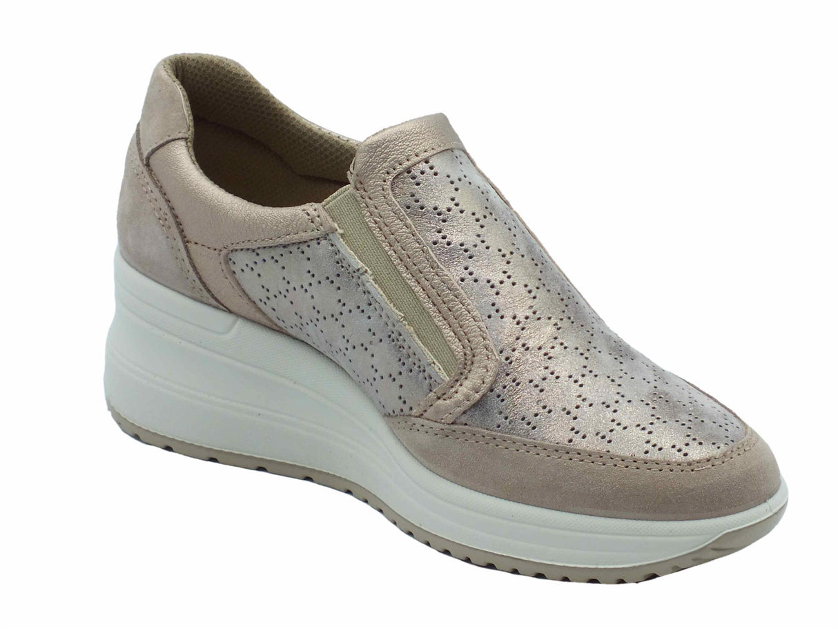 ENVAL Soft ENVAL Soft 5760622 Capra Perlato Nuvolato Taupe Sneakers per Donna con lampo Taupe