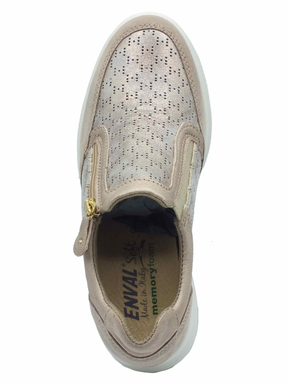 ENVAL Soft ENVAL Soft 5760622 Capra Perlato Nuvolato Taupe Sneakers per Donna con lampo Taupe