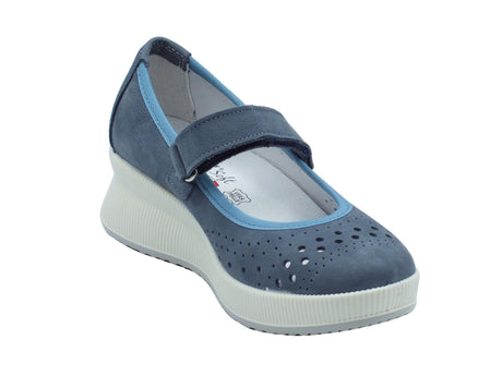 ENVAL Soft ENVAL Soft 5768811 Nabuk Codex Avio Ballerine per Donna con zeppa alta blu