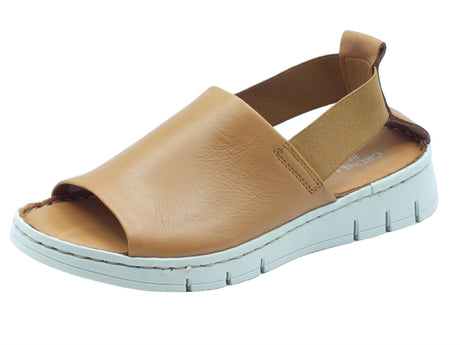 Grunland Grunland Gita SA1199 Terra Sandali confort per Donna in pelle con elastici Terra