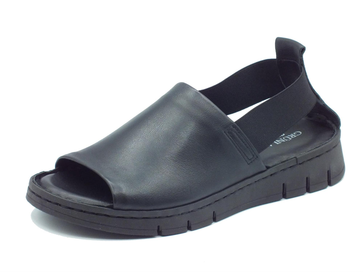 Grunland Grunland Gita SA1199 Nero Sandali confort per Donna in pelle con elastici Nero