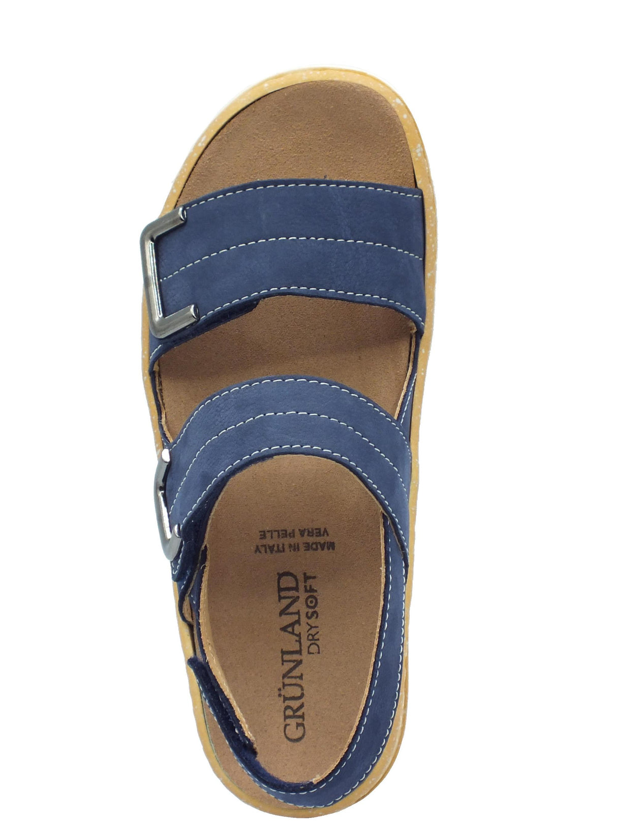 Grunland Grunland Moll SE0450 Avio Sandali per Donna in pelle con tripla chiusura a strappo Avio