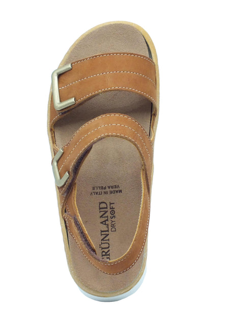 Grunland Grunland Moll SE0450 Cuoio Sandali per Donna in pelle con tripla chiusura a strappo Cuoio