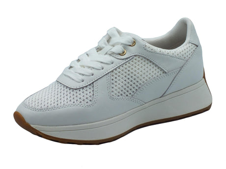 Geox Geox D45MDB Amabel White Sneakers per Donna in pelle e tessuto White