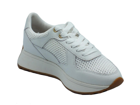 Geox Geox D45MDB Amabel White Sneakers per Donna in pelle e tessuto White