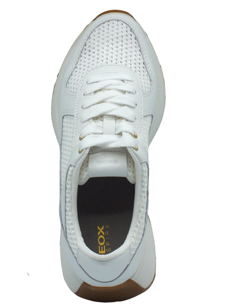 Geox Geox D45MDB Amabel White Sneakers per Donna in pelle e tessuto White
