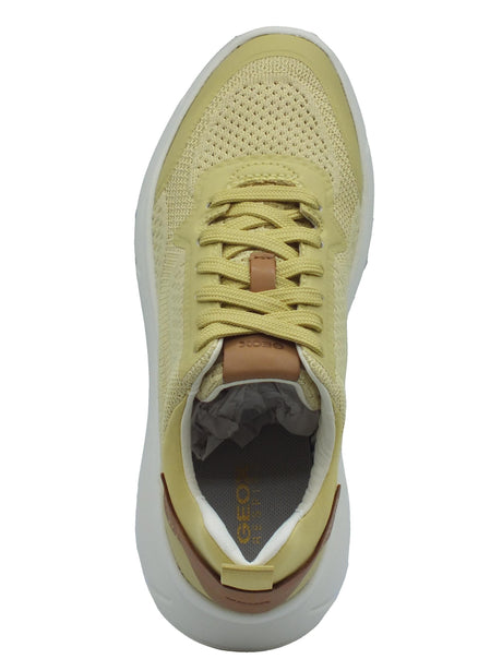 Geox Geox D45NHA Nebula Lt Yellow Sneakers per Donna in tessuto con zeppa bombata Lt Yellow