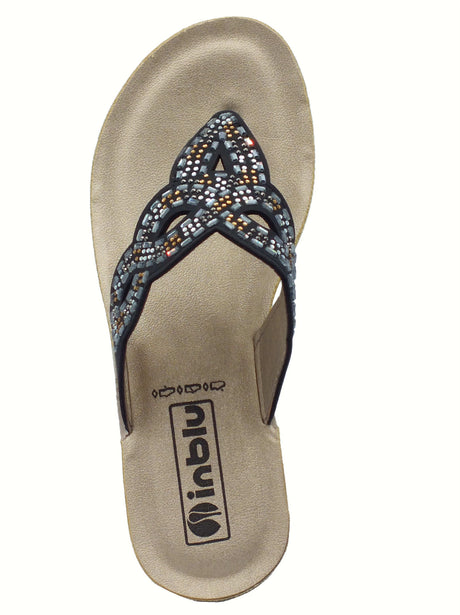 InBlu InBlu BV000044 Nero Infradito per Donna con strass nero