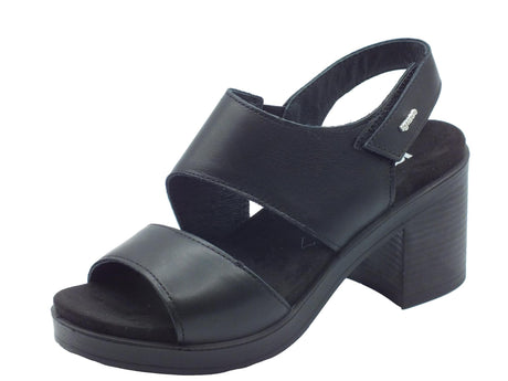 Igi&Co Igi&Co 5676300 Nappa Soft Nero Sandali per Donna in pelle con tacco alto e strappo Nero