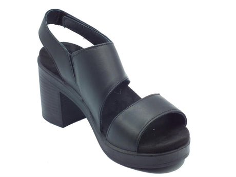Igi&Co Igi&Co 5676300 Nappa Soft Nero Sandali per Donna in pelle con tacco alto e strappo Nero