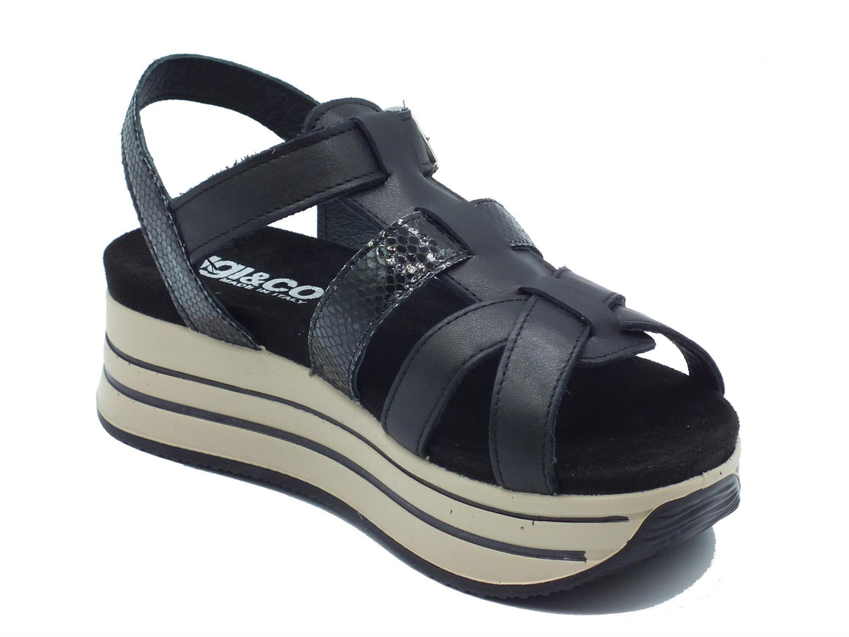 Igi&Co Igi&Co 5678900 Nappa Nero Sandali per Donna in pelle con fibietta e zeppa media Nero