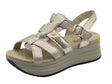 Igi&Co Igi&Co 5678944 Capra Champagne Sandali per Donna in pelle con fibietta e zeppa media Champagne
