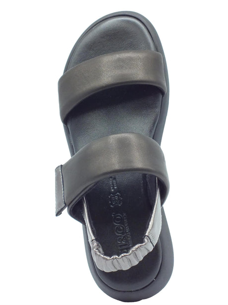 Igi&Co Igi&Co 5684400 Capra Nero Sandali per Donna in pelle con zeppa bassa e strappo Nero