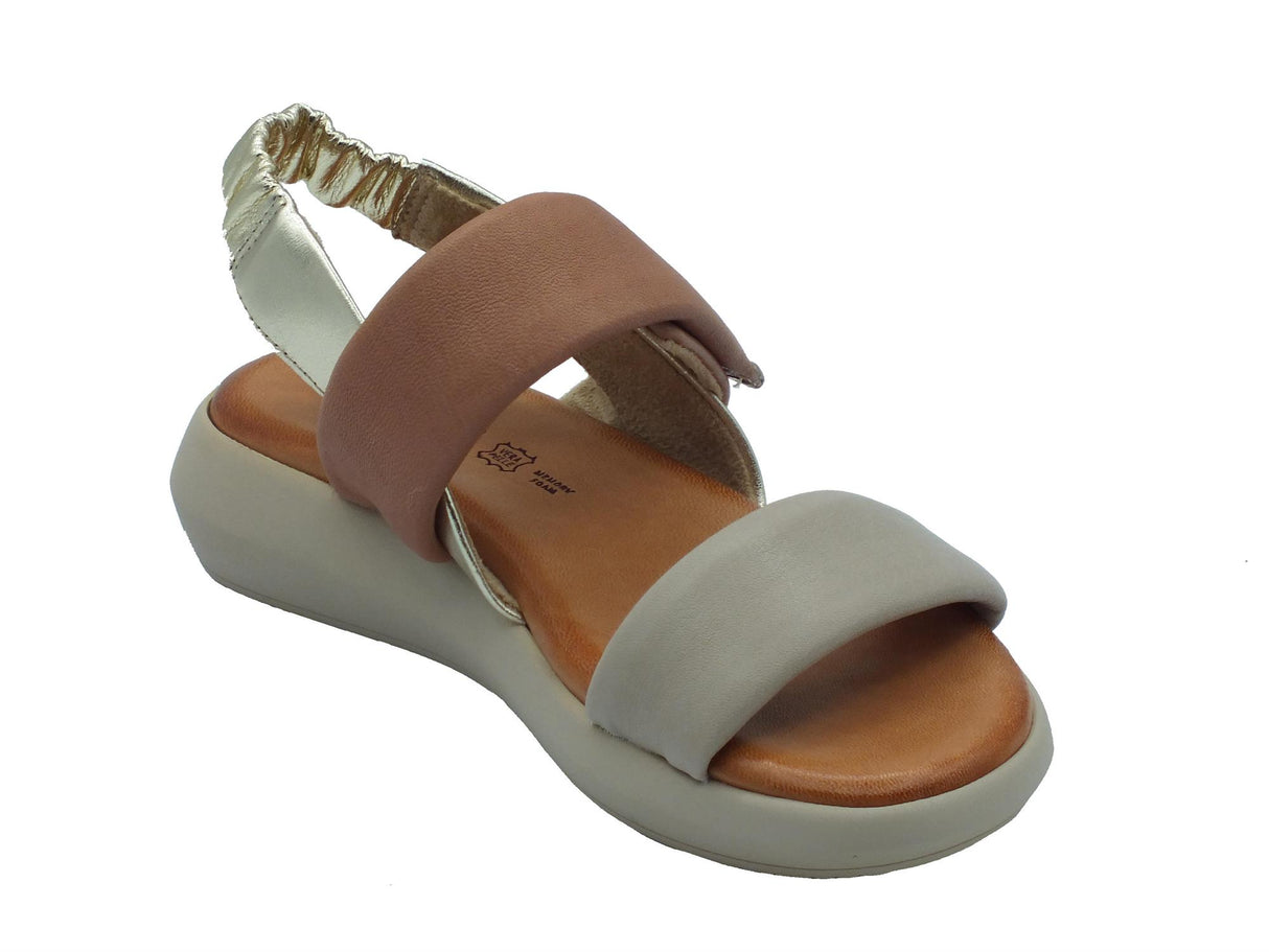 Igi&Co Igi&Co 5684422 Capra Marrone-Salvia Sandali per Donna in pelle con zeppa bassa e strappo Marrone-Salvia