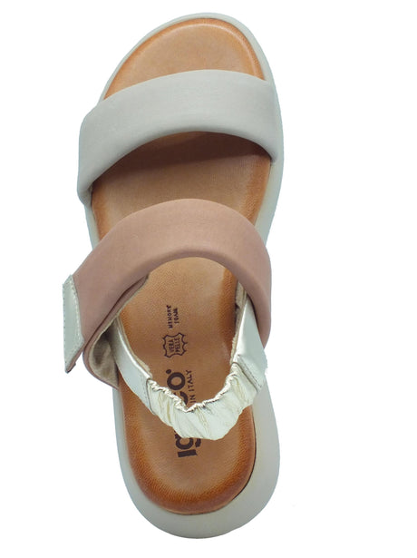 Igi&Co Igi&Co 5684422 Capra Marrone-Salvia Sandali per Donna in pelle con zeppa bassa e strappo Marrone-Salvia