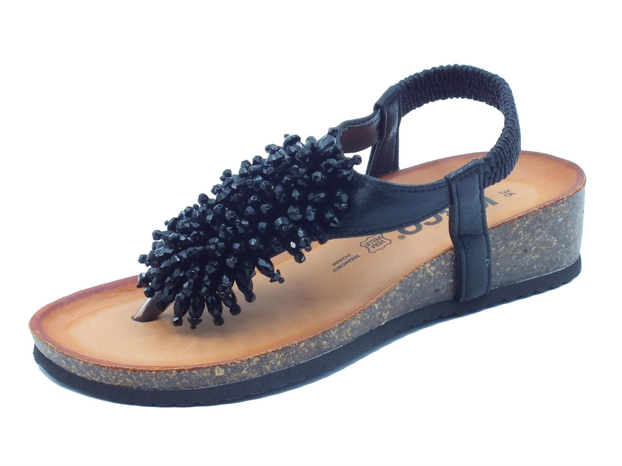 Igi&Co Igi&Co 5698400 Nappa Laminato Nero Infradito per Donna in pelle con zeppa bassa Nero