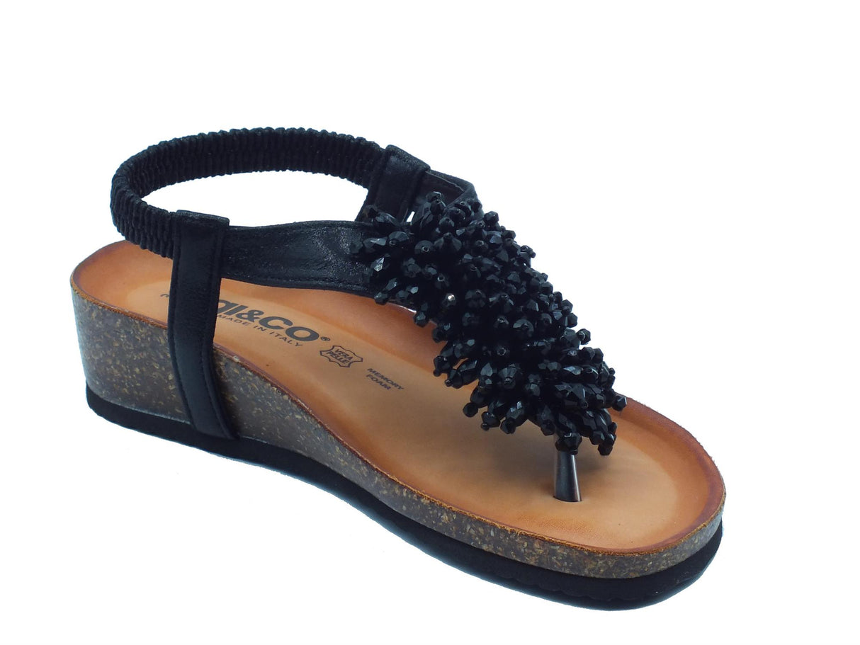 Igi&Co Igi&Co 5698400 Nappa Laminato Nero Infradito per Donna in pelle con zeppa bassa Nero