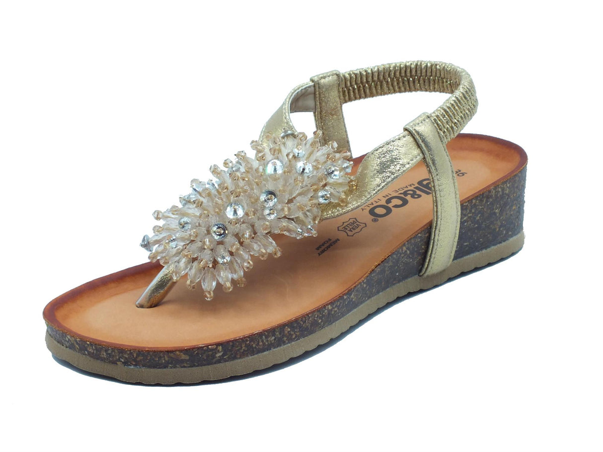 Igi&Co Igi&Co 5698422 Nappa Laminato Platino Infradito per Donna in pelle con zeppa bassa Platino