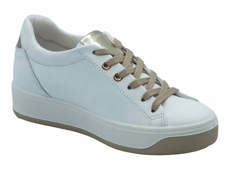 Igi&Co Igi&Co 5658500 Nappa Soft Bianco Sneakers sportive per Donna in pelle con zeppa bassa Bianco