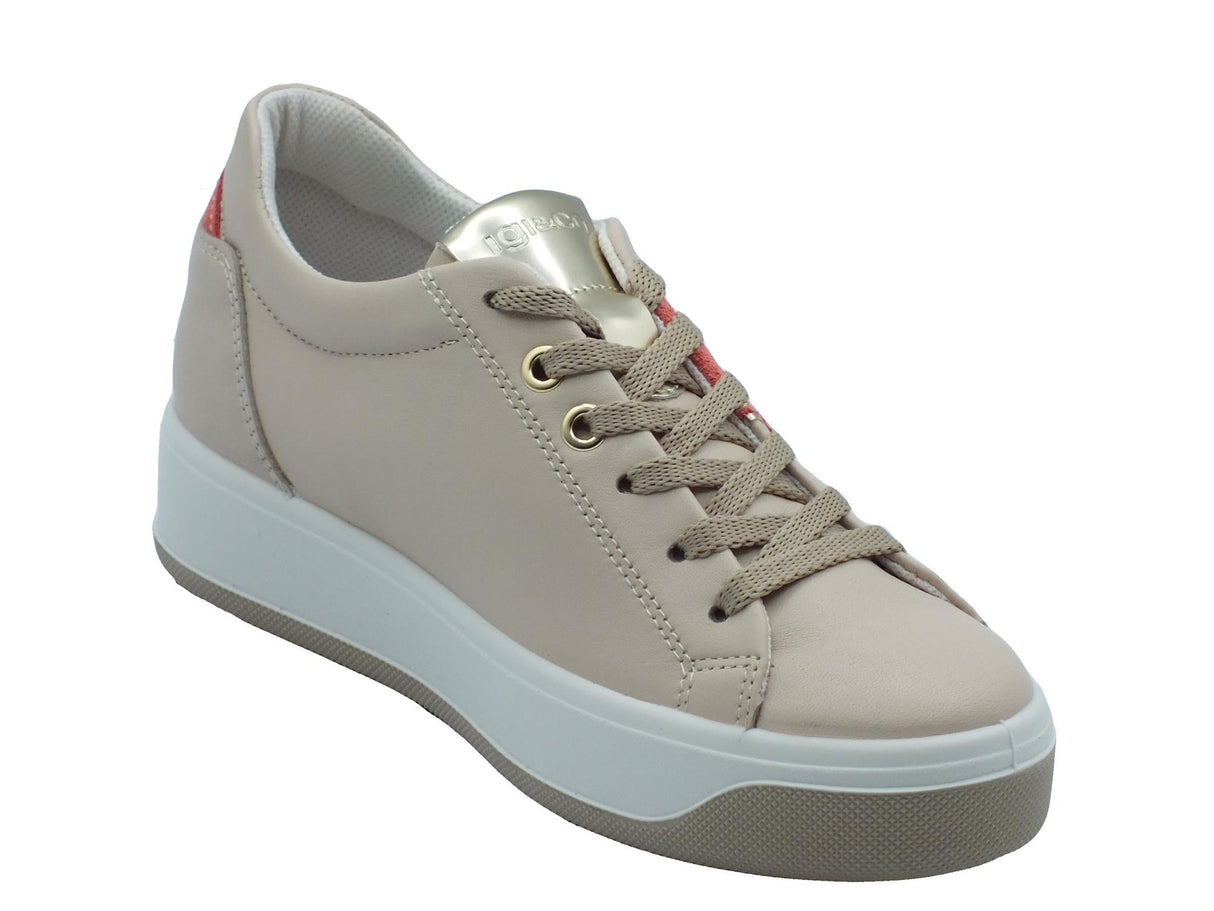 Igi&Co Igi&Co 5658522 Nappa Soft Naturale Sneakers sportive per Donna in pelle rosa con zeppa bassa rosa