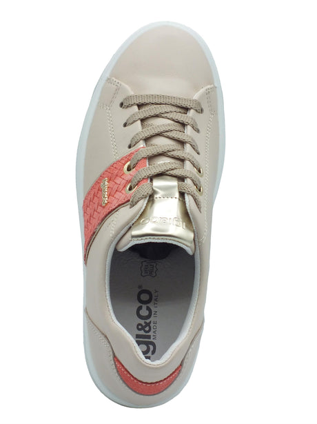 Igi&Co Igi&Co 5658522 Nappa Soft Naturale Sneakers sportive per Donna in pelle rosa con zeppa bassa rosa