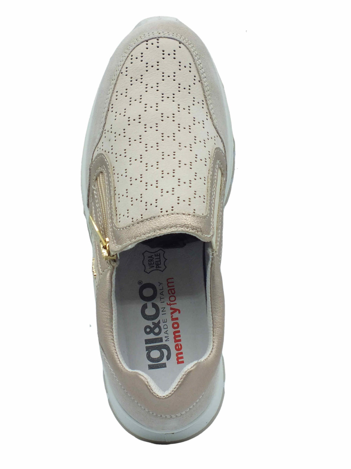 Igi&Co Igi&Co 5662022 Scamosciato Beige Sneakers per Donna in nabuk con lampo Beige