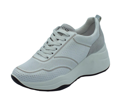 Igi&Co Igi&Co 5664600 Fio Bott Bianco Sneakers per Donna in pelle con zeppa alta Bianco