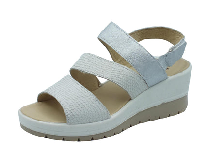 Igi&Co Igi&Co 5667411 Nabuk Bianco Sandali per Donna in pelle liscia e squamata con zeppa alta Bianco