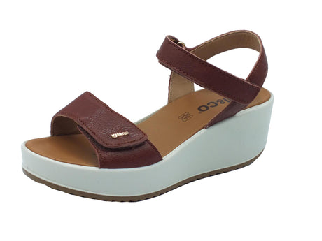 Igi&Co Igi&Co 5668733 Capra Tamponata Marrone Sandali per Donna con zeppa alta con regolazione a strappo Marrone