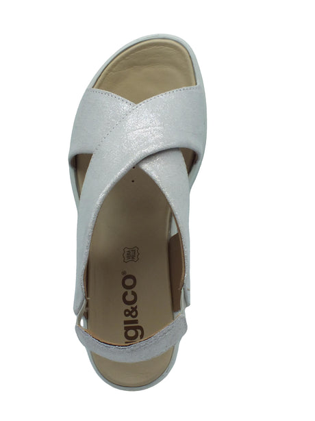 Igi&Co Igi&Co 5668844 Scamosciato Argento Sandali per Donna in pelle brillantinata con zeppa alta Argento