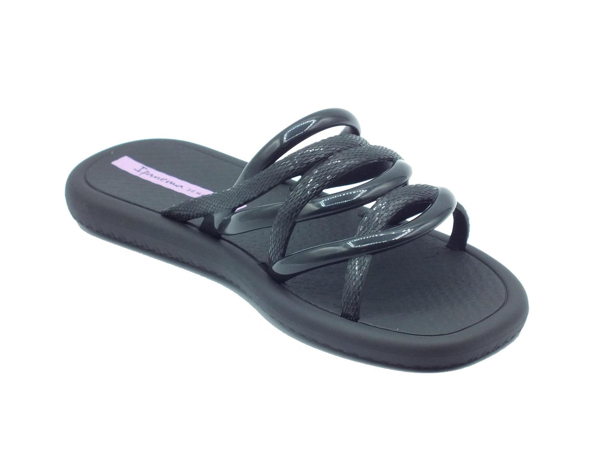 Ipanema Ipanema 83606 Meu Sol Slide Black Sandali per Donna in gomma nera con zeppa bassa Black