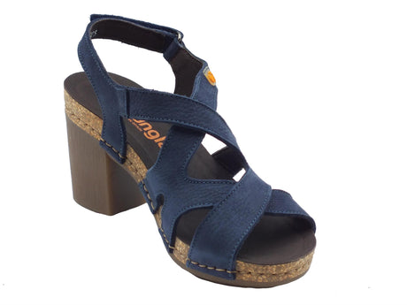 Jungla Jungla Sandali tacco alto Donna 8005 Forest Deep Blu pelle blu Deep Blu