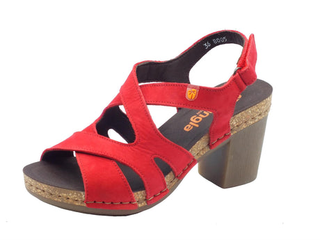 Jungla Jungla 8005 Reims Sandali con tacco alto per Donna in nabuk rossa con strappo Reims Ferrari
