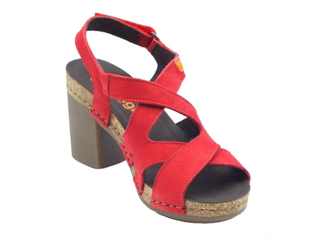 Jungla Jungla 8005 Reims Sandali con tacco alto per Donna in nabuk rossa con strappo Reims Ferrari