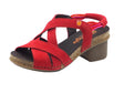 Jungla Jungla 8203 Reims Sandali con tacco alto per Donna in nabuk rossa con elastici Reims Ferrari