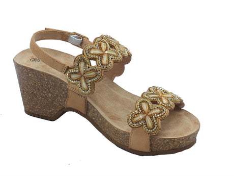 Melluso Melluso Walk 018132 Carne Sandali per Donna in tessuto carne con strass beige e tacco alto Carne