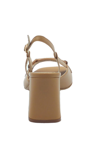 Melluso Melluso S436 Legno Sandali per Donna in pelle tacco alto marrone