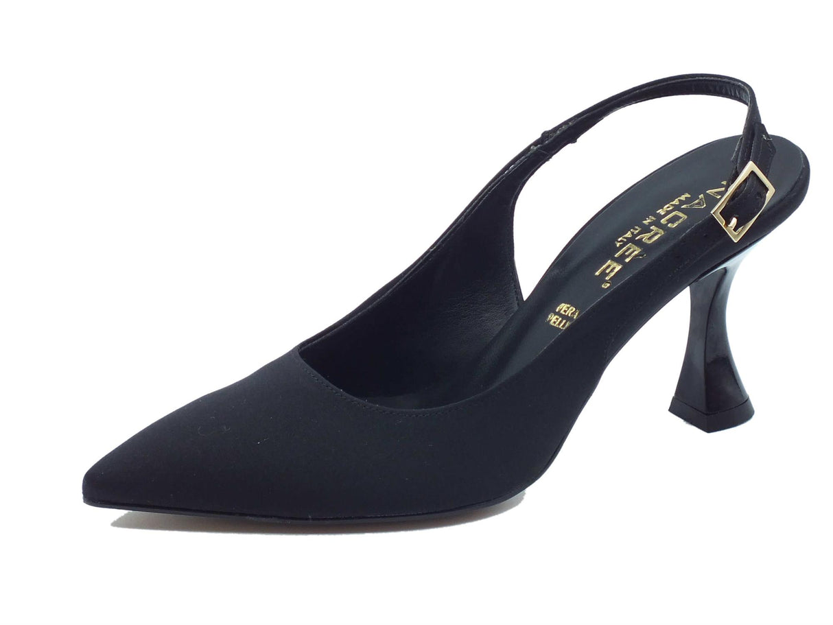 Nacrèe Nacree 2164K001 Raso Nero Decolte a punta per Donna elegante tacco alto Nero