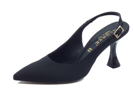 Nacrèe Nacree 2164K001 Raso Nero Decolte a punta per Donna elegante tacco alto Nero