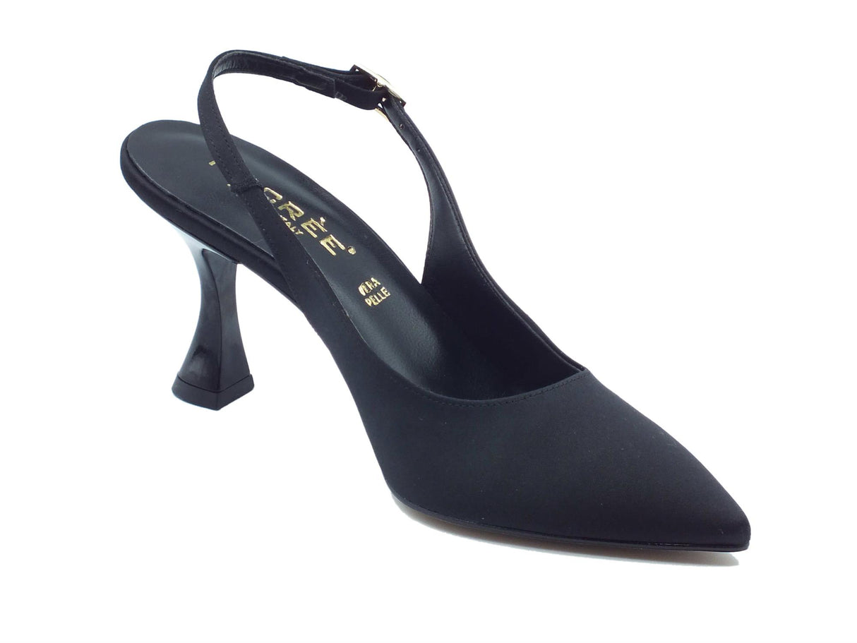 Nacrèe Nacree 2164K001 Raso Nero Decolte a punta per Donna elegante tacco alto Nero