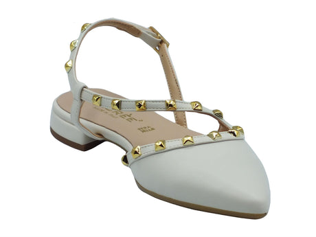 Nacrèe Nacrèe 521T164 CAP Burro Decolte a punta per donna in ecopelle bianca con tacco basso bianco